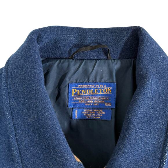 Pendleton High Grade Western Wear Mens 2XL Blue Southwest Zip Up Wool Jacket - Picture 3 of 15